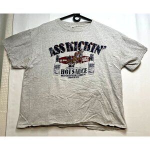 Ass Kickin Original Hot Sauce shirt mens XL short sleeve Busters BBQ BMC gray
